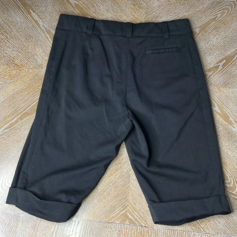 GIANNI VERSACE Black Loose Knee Length Cuffed Shorts 40 - Picture 3 of 9